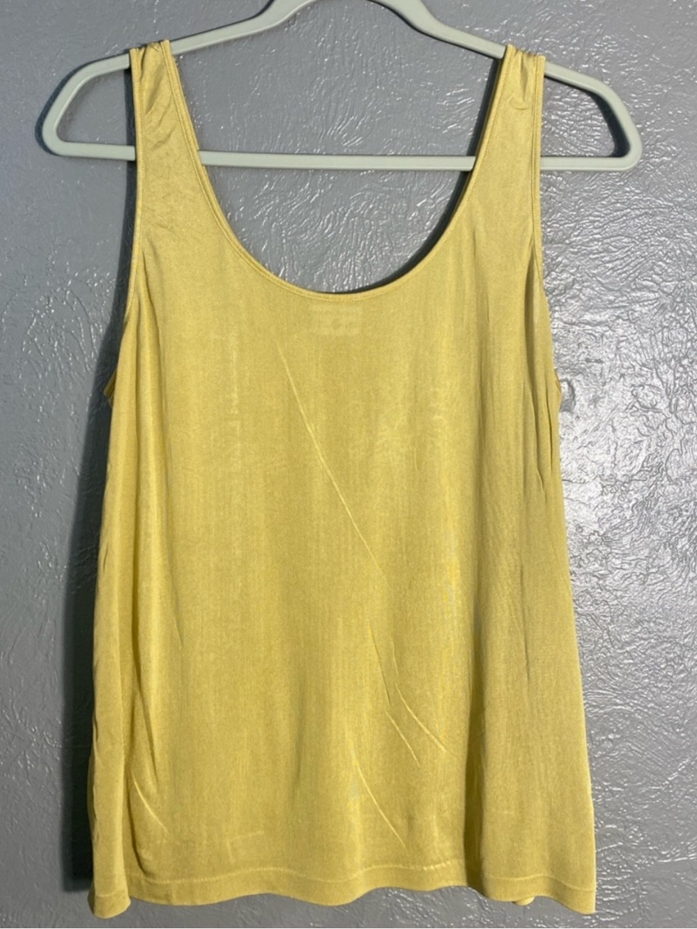 Mary Green 100% Pure Silk Jersey Tank Top XL Golden Sleeveless Luxury Knit